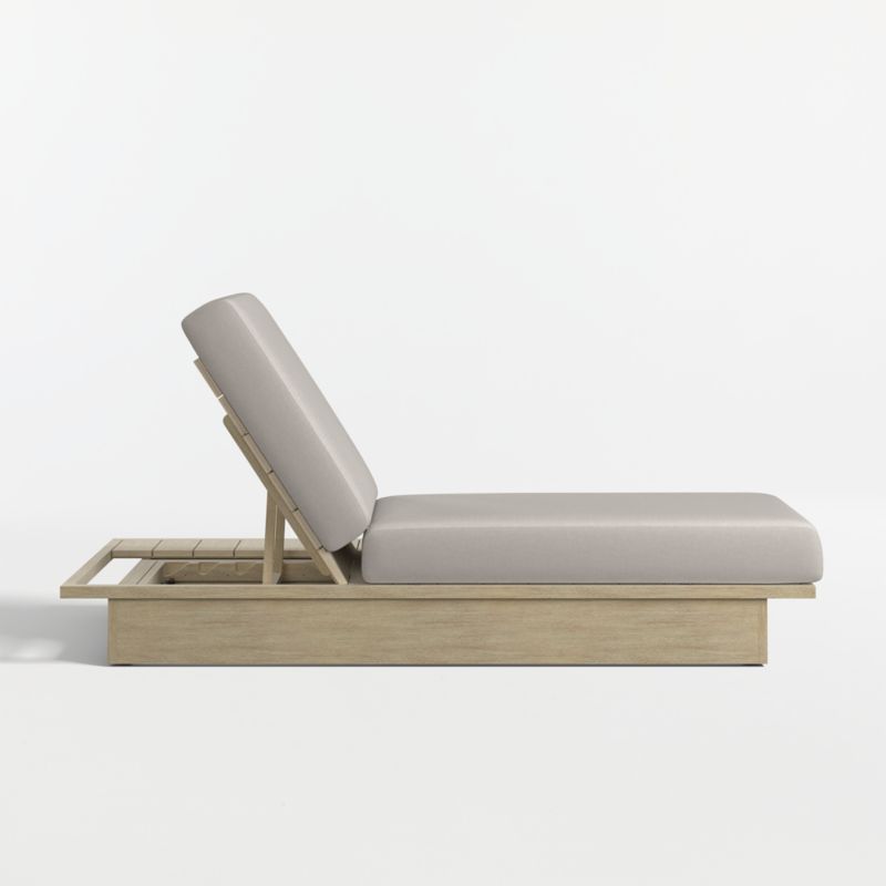 Mallorca Wood Outdoor Sun Lounger with Cast Ash Sunbrella ® Cushions