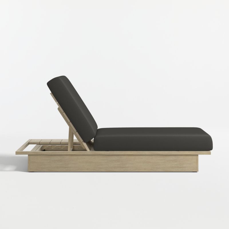 Mallorca Wood Outdoor Sun Lounger with Cast Charcoal Sunbrella ® Cushions