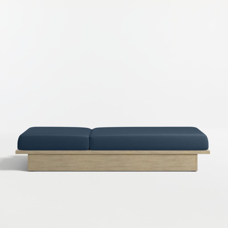 Mallorca Wood Outdoor Sun Lounger with Cast Harbor Sunbrella ® Cushions