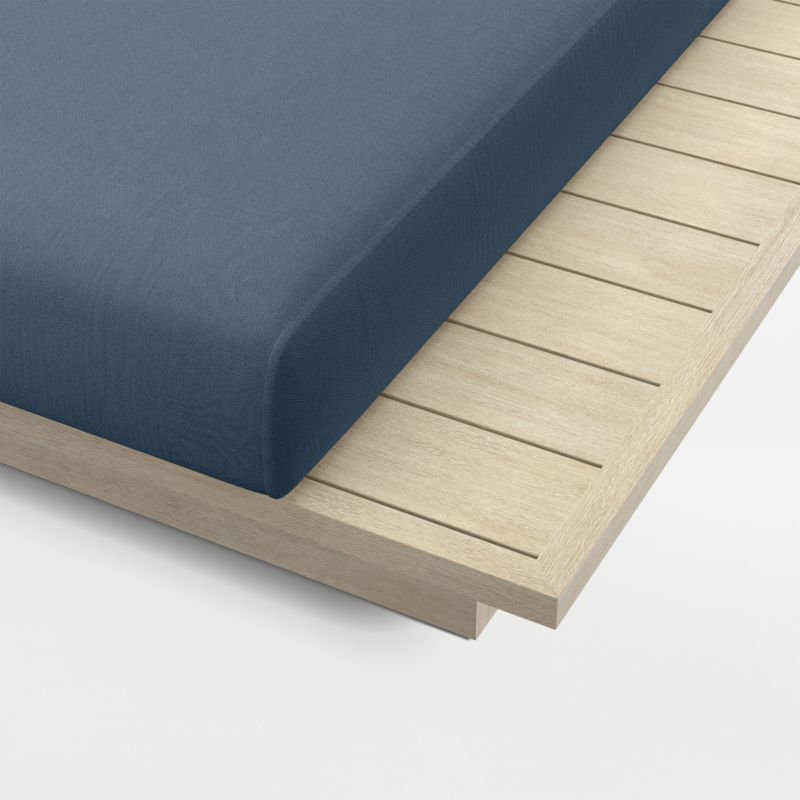 Mallorca Wood Outdoor Sun Lounger with Cast Harbor Sunbrella ® Cushions