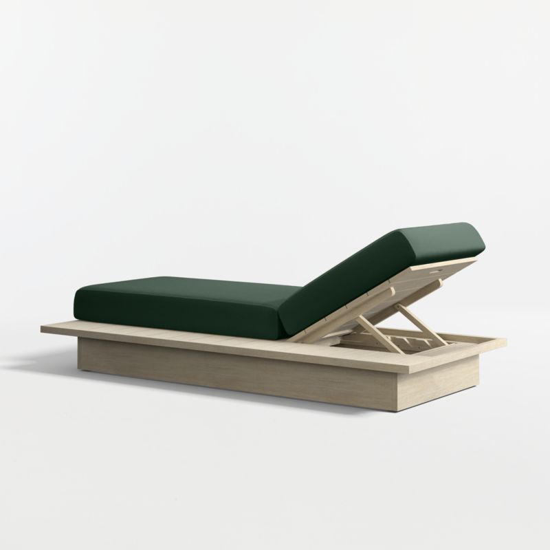 Mallorca Wood Outdoor Sun Lounger with Cast Ivy Sunbrella ® Cushions