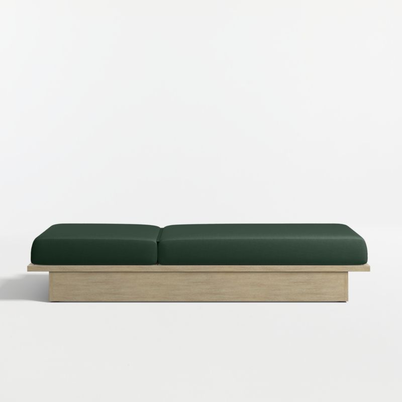 Mallorca Wood Outdoor Sun Lounger with Cast Ivy Sunbrella ® Cushions