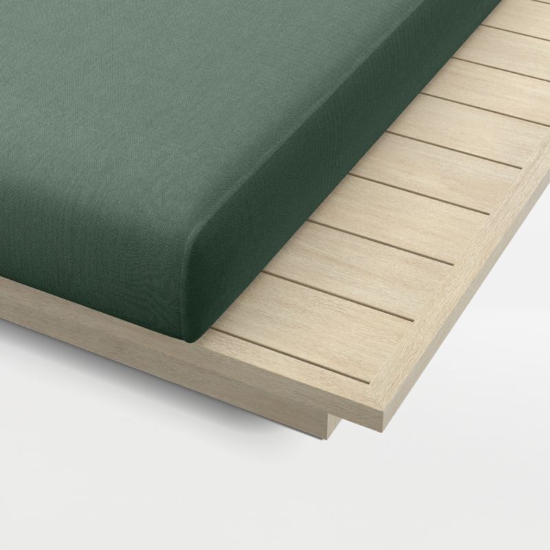 Mallorca Wood Outdoor Sun Lounger with Cast Ivy Sunbrella ® Cushions