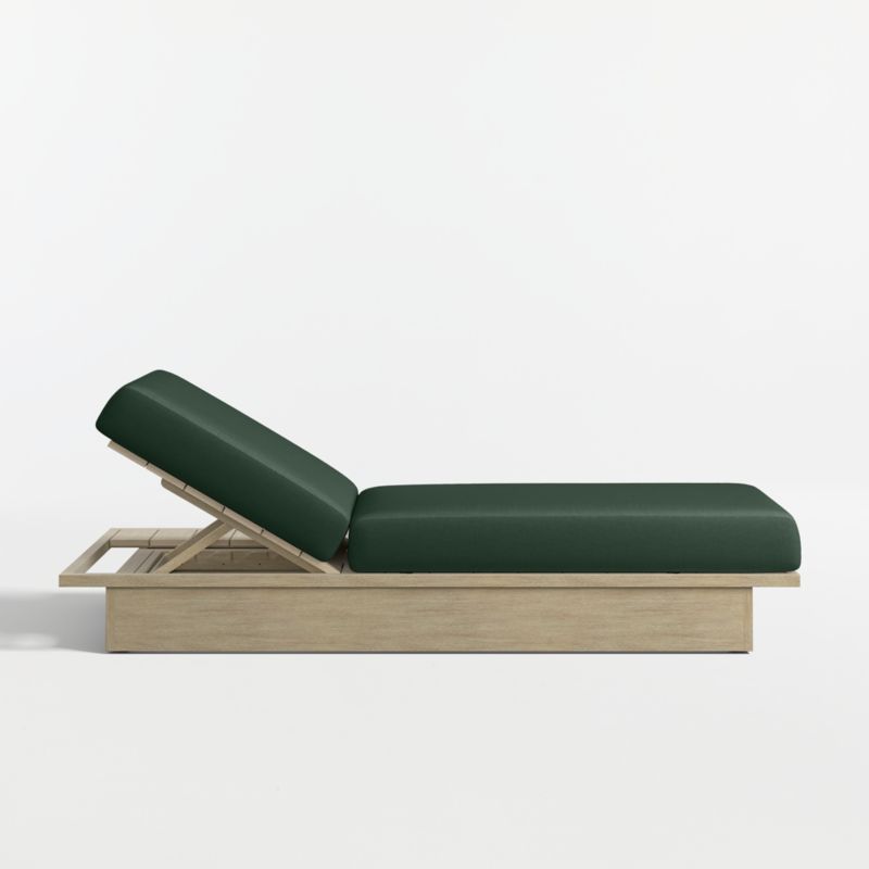 Mallorca Wood Outdoor Sun Lounger with Cast Ivy Sunbrella ® Cushions