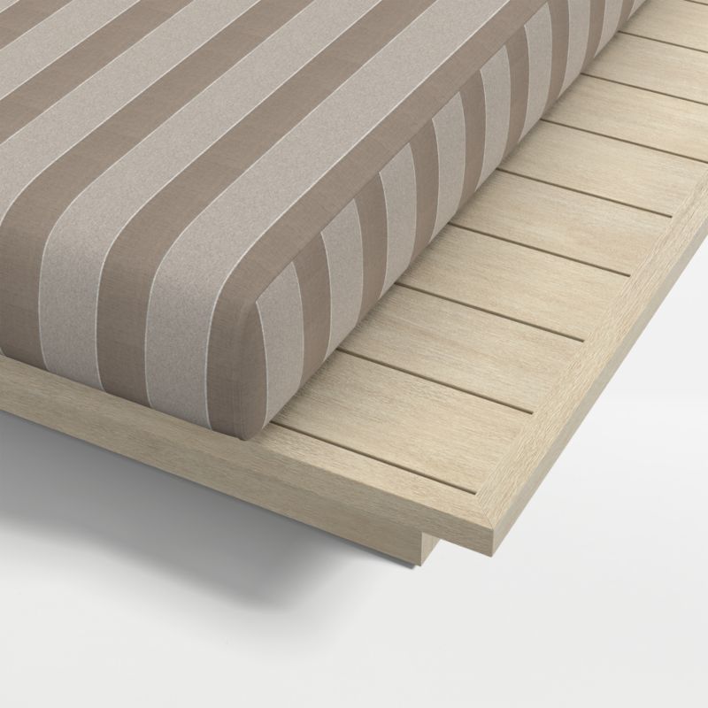 Mallorca Wood Outdoor Sun Lounger with Range Dune Stripe Sunbrella ® Cushions - image 12 of 13