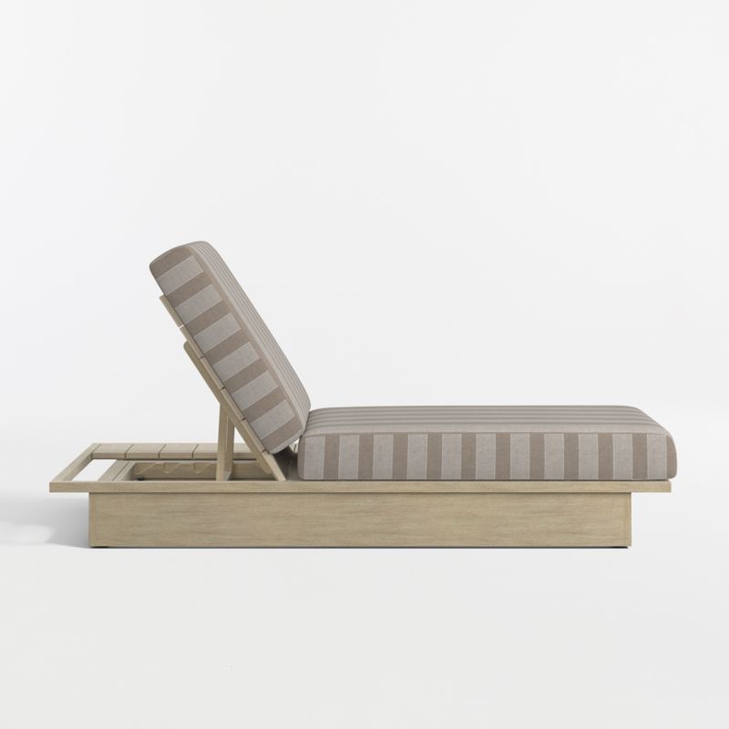 Mallorca Wood Outdoor Sun Lounger with Range Dune Stripe Sunbrella ® Cushions