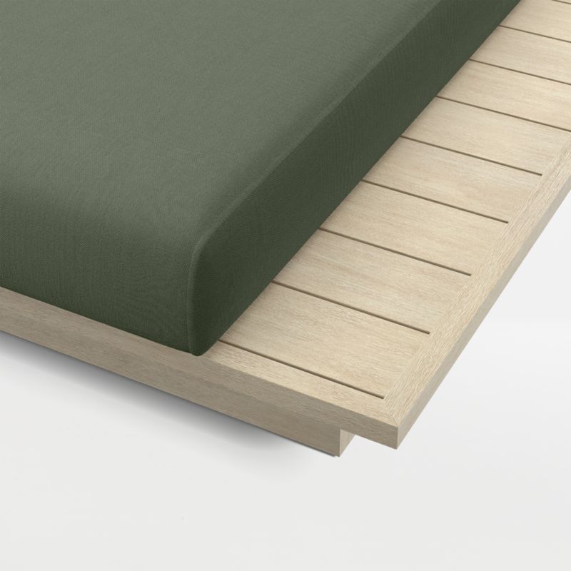 Mallorca Wood Outdoor Sun Lounger with Cast Sage Sunbrella ® Cushions