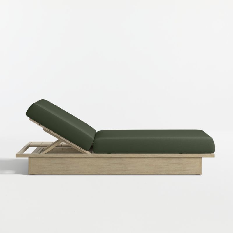 Mallorca Wood Outdoor Sun Lounger with Cast Sage Sunbrella ® Cushions
