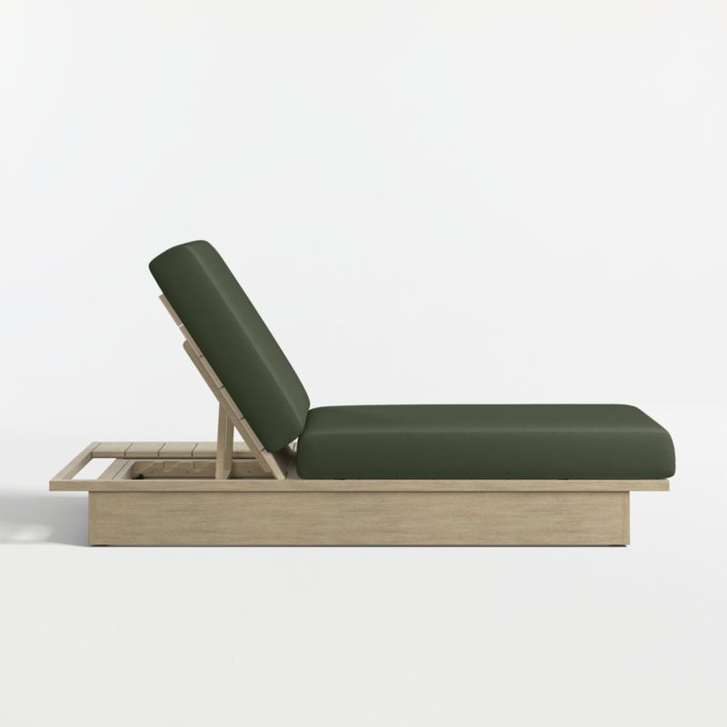 Mallorca Wood Outdoor Sun Lounger with Cast Sage Sunbrella ® Cushions