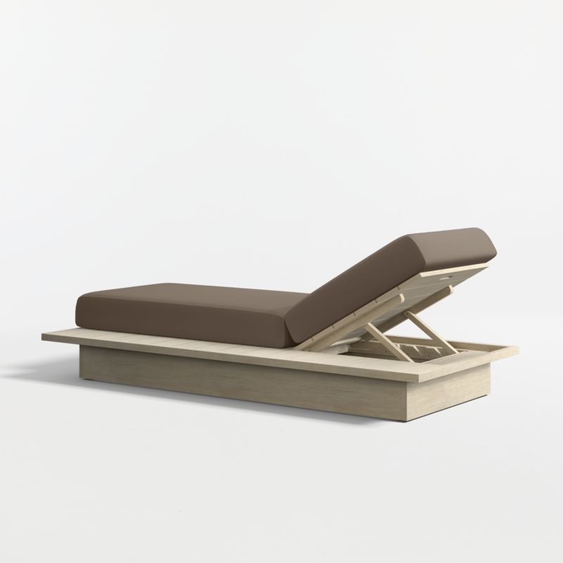 Mallorca Wood Outdoor Sun Lounger with Cast Shale Sunbrella ® Cushions