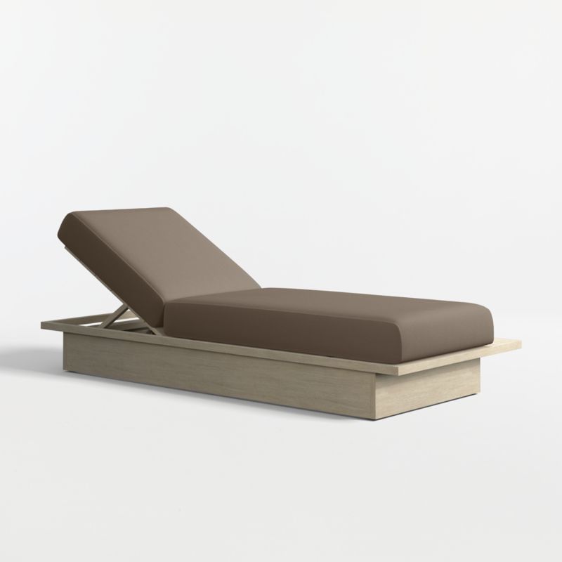 Viewing product image Mallorca Wood Outdoor Sun Lounger with Cast Shale Sunbrella ® Cushions - image 1 of 9