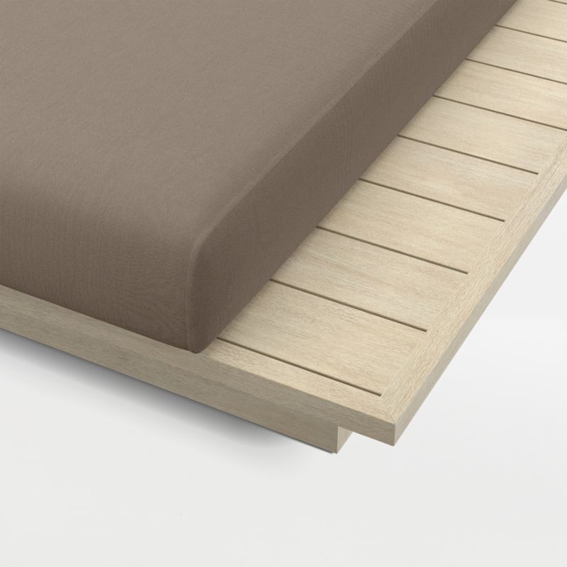 Mallorca Wood Outdoor Sun Lounger with Cast Shale Sunbrella ® Cushions