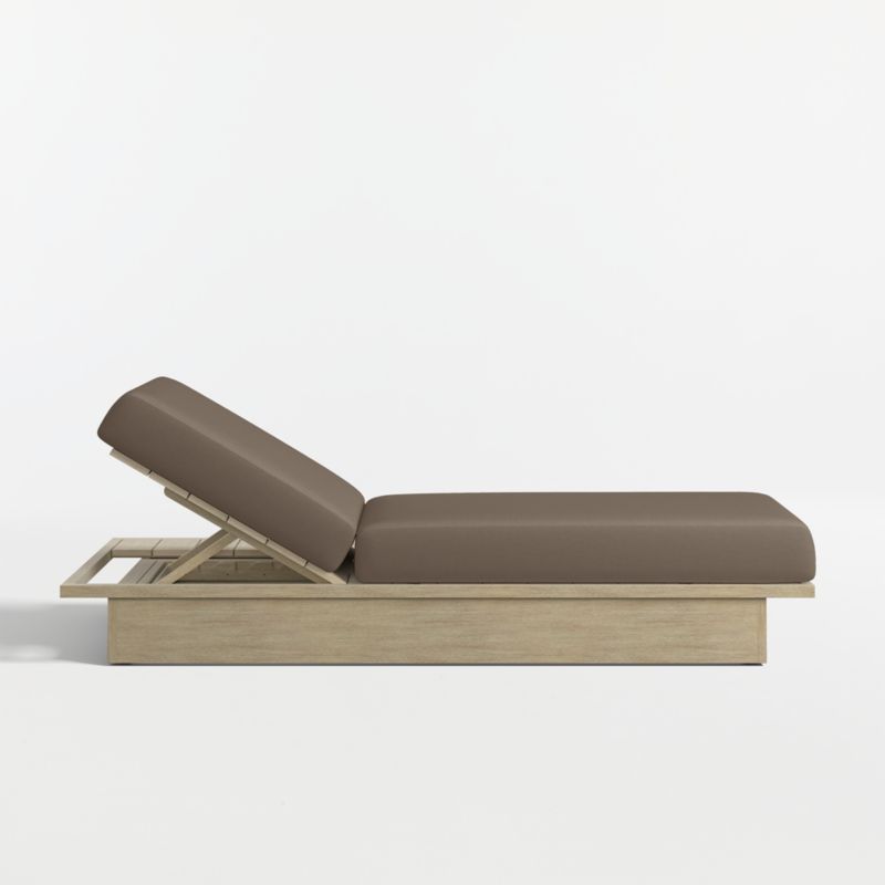 Mallorca Wood Outdoor Sun Lounger with Cast Shale Sunbrella ® Cushions