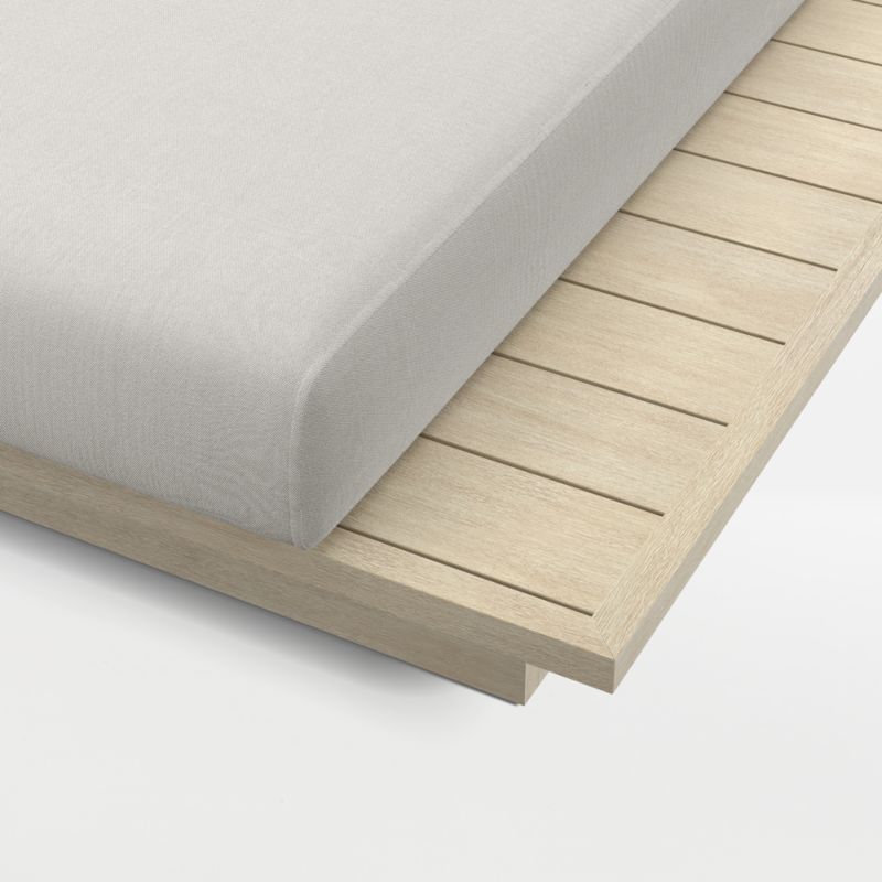 Mallorca Wood Outdoor Sun Lounger with Cast Silver Sunbrella ® Cushions