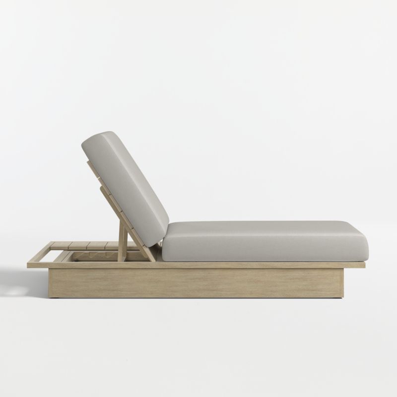 Mallorca Wood Outdoor Sun Lounger with Cast Silver Sunbrella ® Cushions