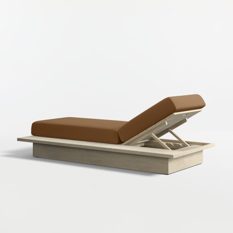 Mallorca Wood Outdoor Sun Lounger with Cast Teak Sunbrella ® Cushions