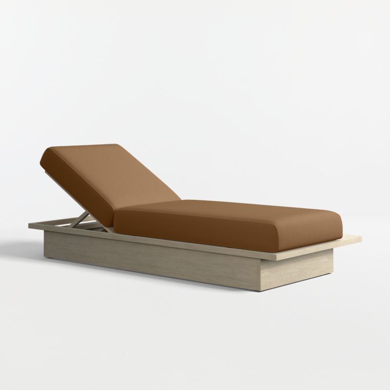Viewing product image Mallorca Wood Outdoor Sun Lounger with Cast Teak Sunbrella ® Cushions - image 1 of 9