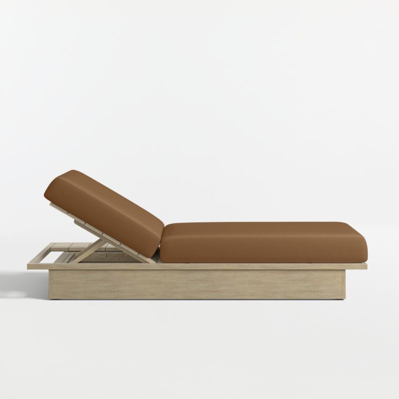 Mallorca Wood Outdoor Sun Lounger with Cast Teak Sunbrella ® Cushions