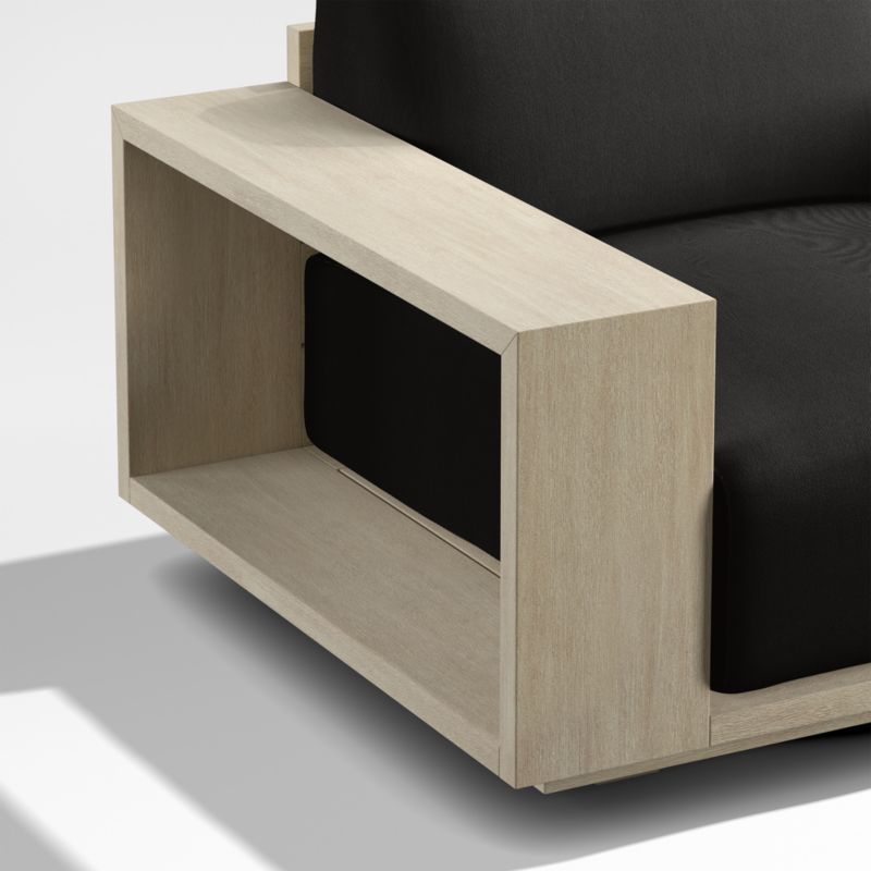 Mallorca Wood Outdoor Swivel Lounge Chair with Canvas Black Sunbrella ® Cushions - image 10 of 11