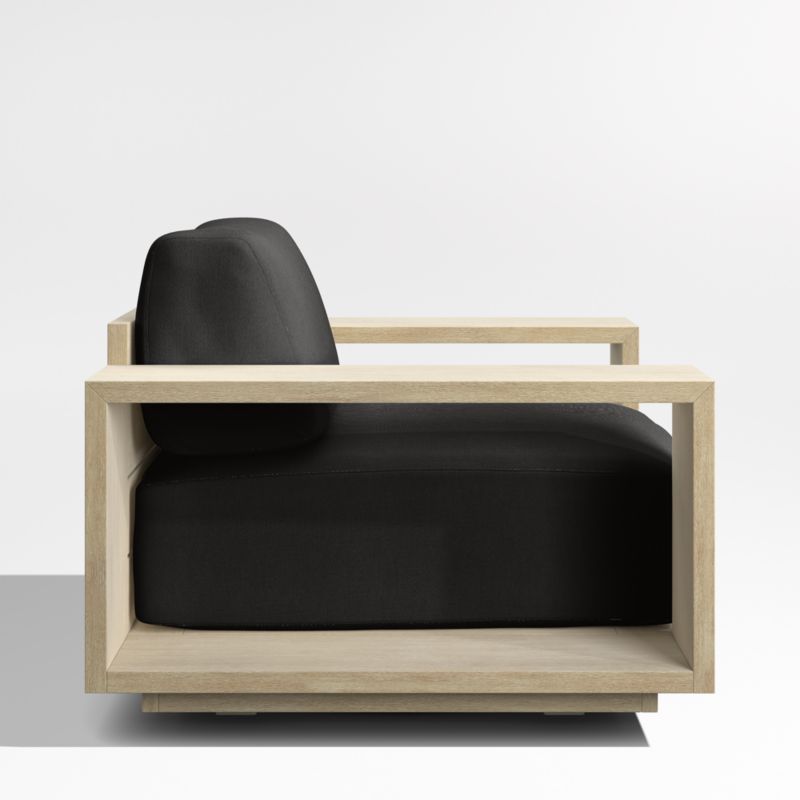 Mallorca Wood Outdoor Swivel Lounge Chair with Canvas Black Sunbrella ® Cushions - image 8 of 11