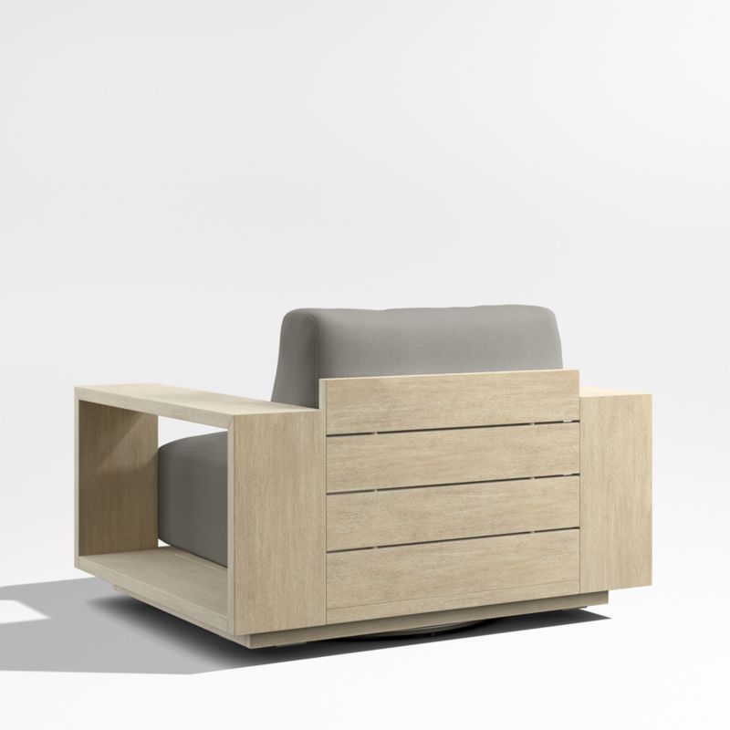 Mallorca Wood Outdoor Swivel Lounge Chair with Canvas Charcoal Sunbrella ® Cushions - image 7 of 9