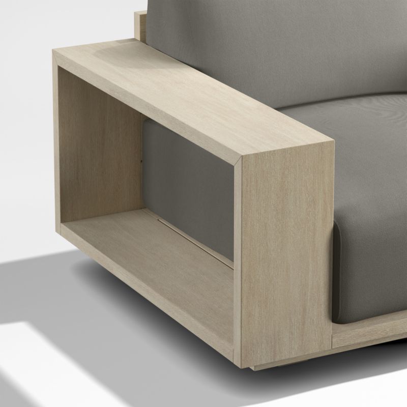 Mallorca Wood Outdoor Swivel Lounge Chair with Canvas Charcoal Sunbrella ® Cushions - image 8 of 9