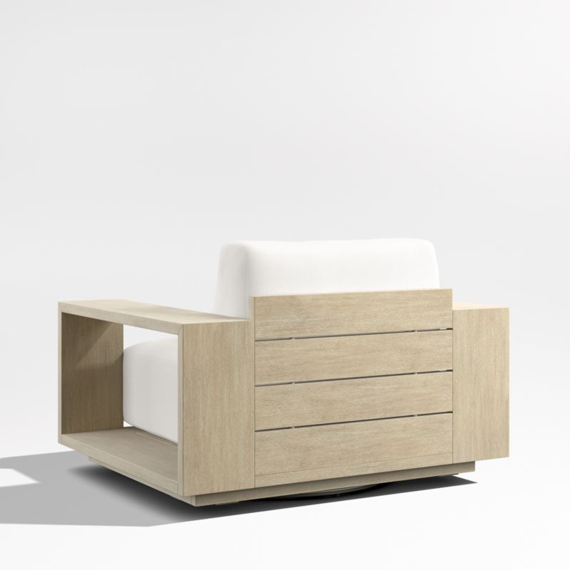 Mallorca Wood Outdoor Swivel Lounge Chair with Canvas Canvas Sunbrella ® Cushions - image 9 of 11