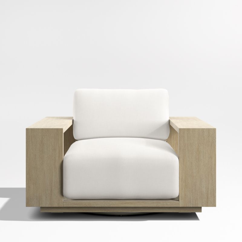 Mallorca Wood Outdoor Swivel Lounge Chair with Canvas Canvas Sunbrella ® Cushions - image 7 of 11