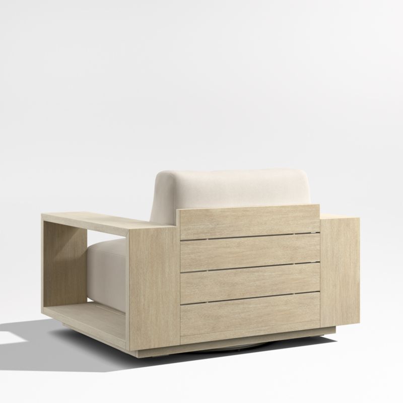 Mallorca Wood Outdoor Swivel Lounge Chair with Canvas Flax Sunbrella ® Cushions - image 9 of 11