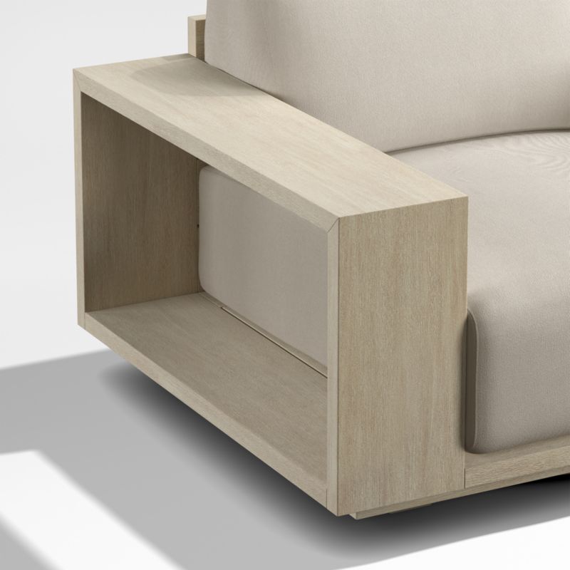 Mallorca Wood Outdoor Swivel Lounge Chair with Canvas Flax Sunbrella ® Cushions - image 10 of 11