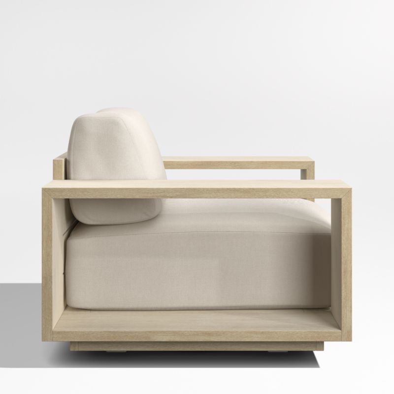 Mallorca Wood Outdoor Swivel Lounge Chair with Canvas Flax Sunbrella ® Cushions - image 8 of 11