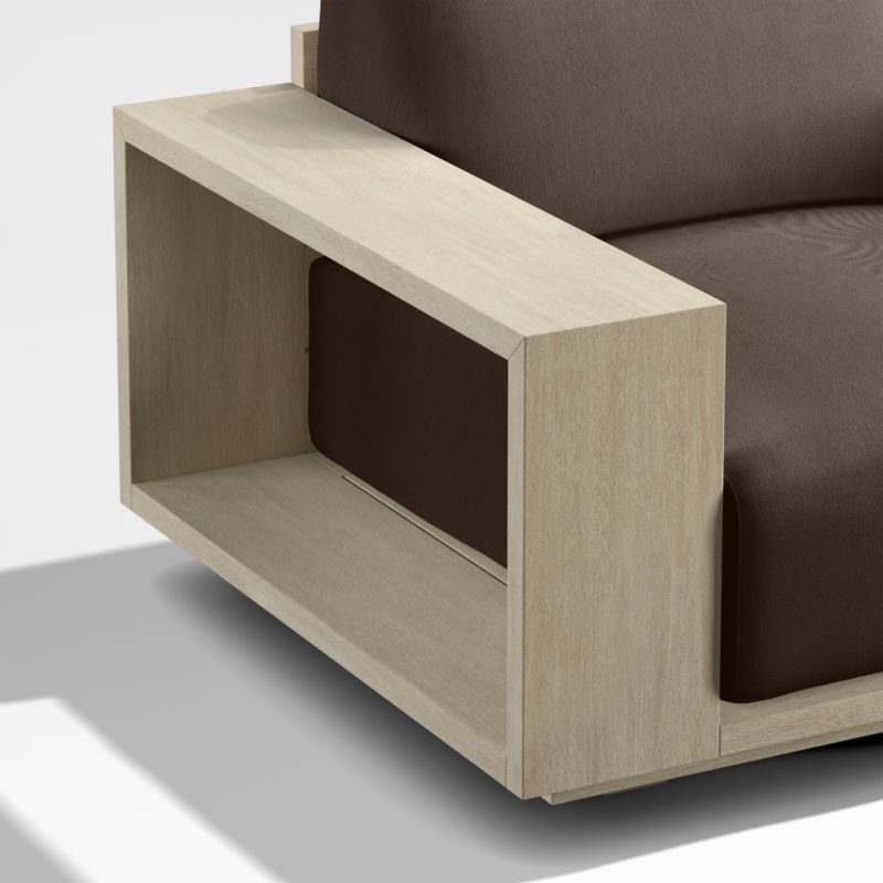 Mallorca Wood Outdoor Swivel Lounge Chair with Canvas Java Sunbrella ® Cushions - image 8 of 9