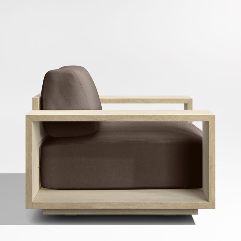 Mallorca Wood Outdoor Swivel Lounge Chair with Canvas Java Sunbrella ® Cushions - image 6 of 9