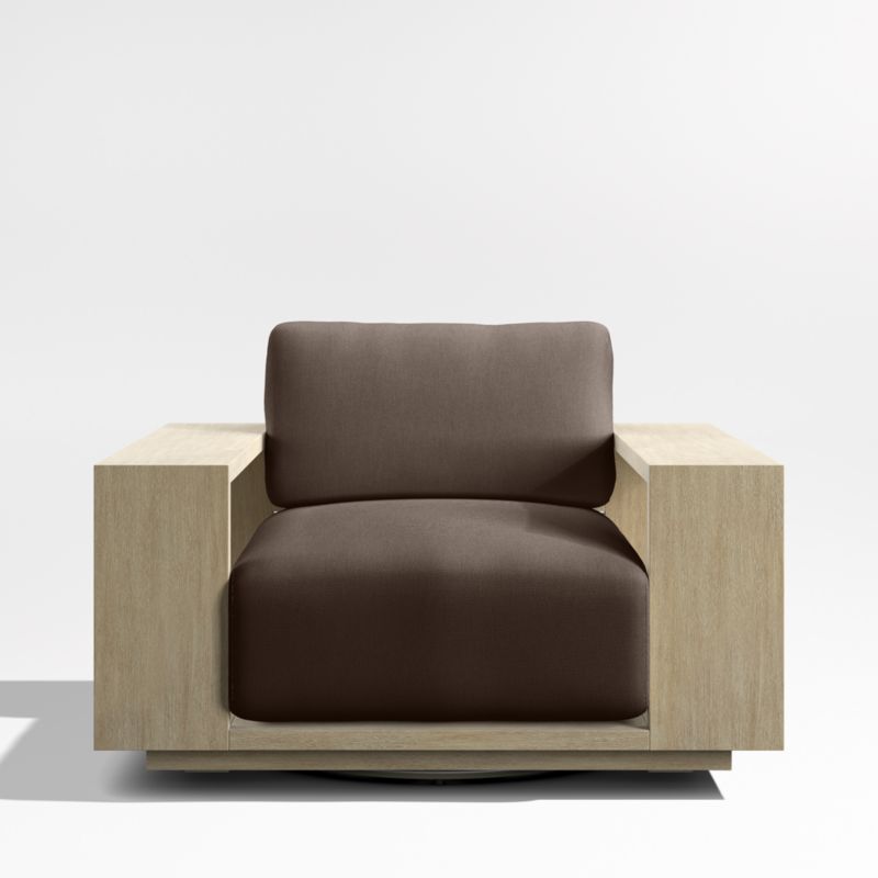 Mallorca Wood Outdoor Swivel Lounge Chair with Canvas Java Sunbrella ® Cushions - image 5 of 9