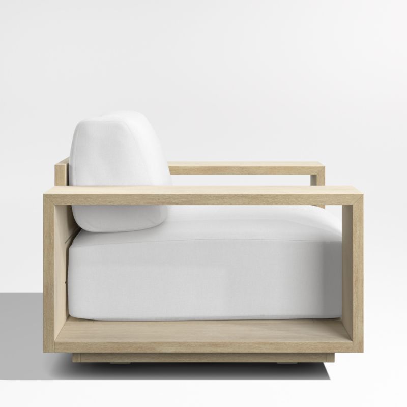 Mallorca Wood Outdoor Swivel Lounge Chair with Canvas White Sunbrella ® Cushions - image 8 of 11