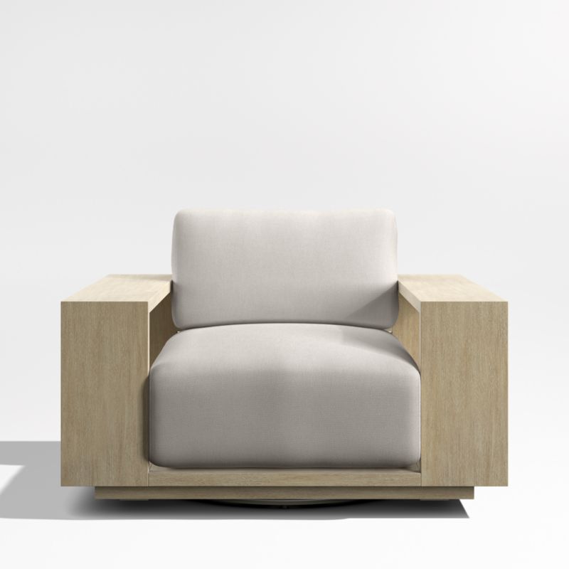 Mallorca Wood Outdoor Swivel Lounge Chair with Cast Ash Sunbrella ® Cushions - image 5 of 9