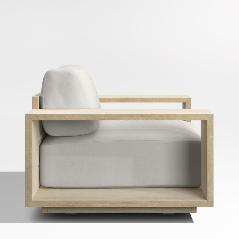 Mallorca Wood Outdoor Swivel Lounge Chair with Cast Silver Sunbrella ® Cushions - image 8 of 11