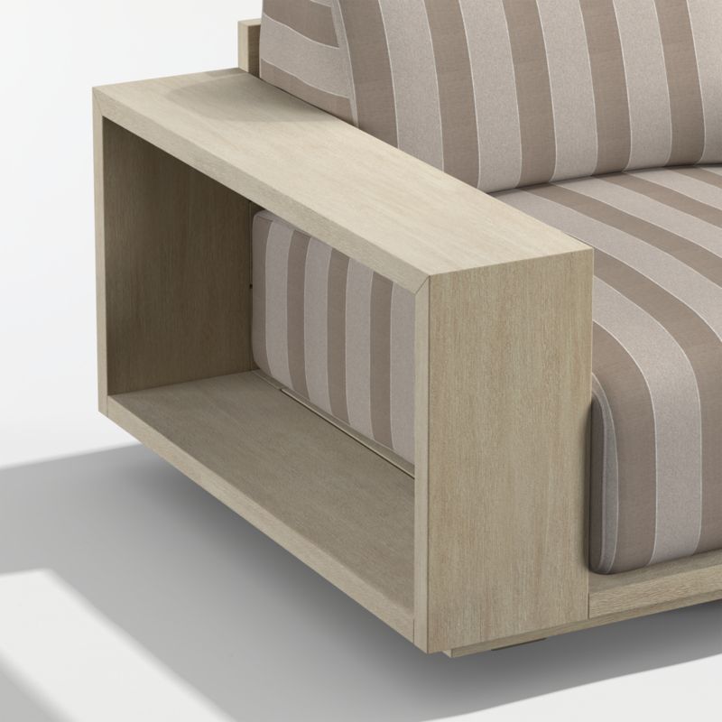 Mallorca Wood Outdoor Lounge Chair with Range Dune Stripe Sunbrella ® Cushions - image 13 of 14