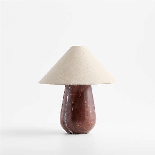 Millstone Bordeaux Marble Table Lamp with Fabric Shade 10.5"