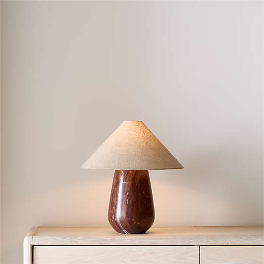 Millstone Bordeaux Marble Table Lamp with Fabric Shade 10.5"