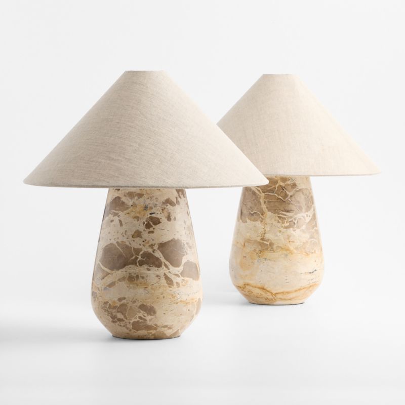 Millstone Fossil Beige Marble Table Lamp with Fabric Shade 10.5" - image 7 of 9
