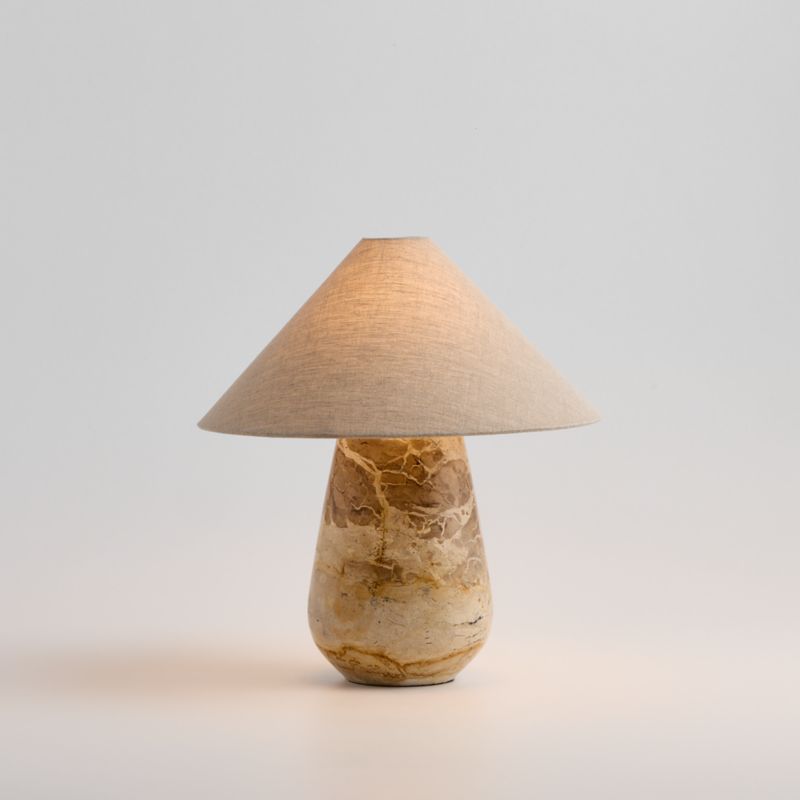 Millstone Fossil Beige Marble Table Lamp with Fabric Shade 10.5" - image 4 of 9