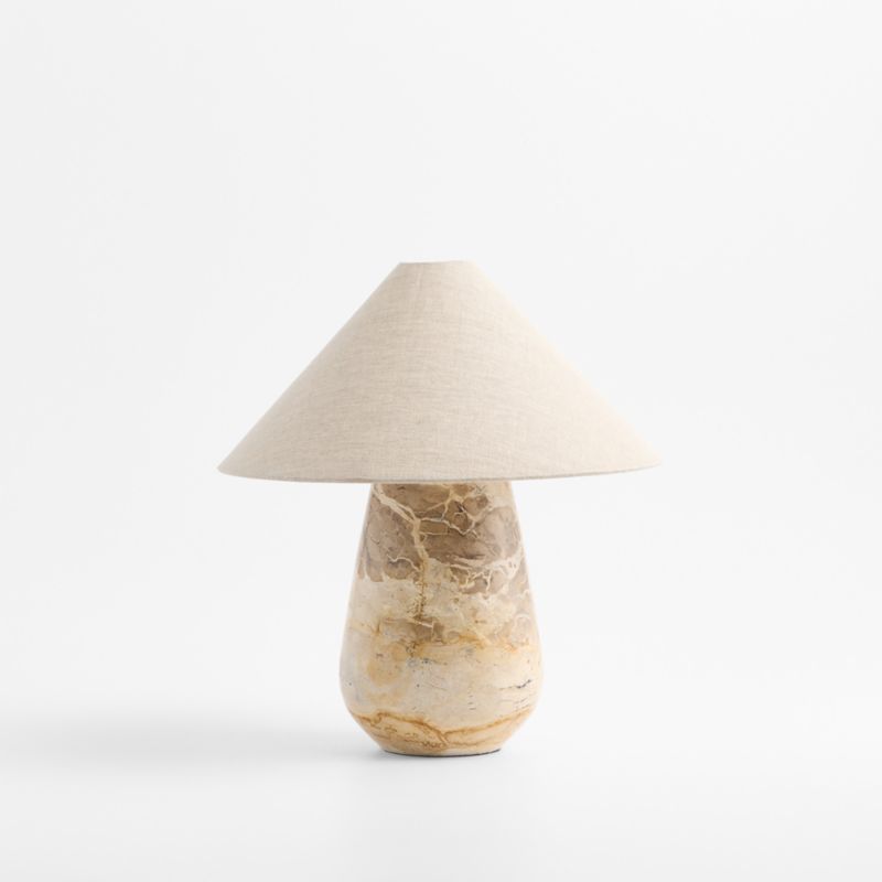 Millstone Fossil Beige Marble Table Lamp with Fabric Shade 10.5" - image 3 of 9