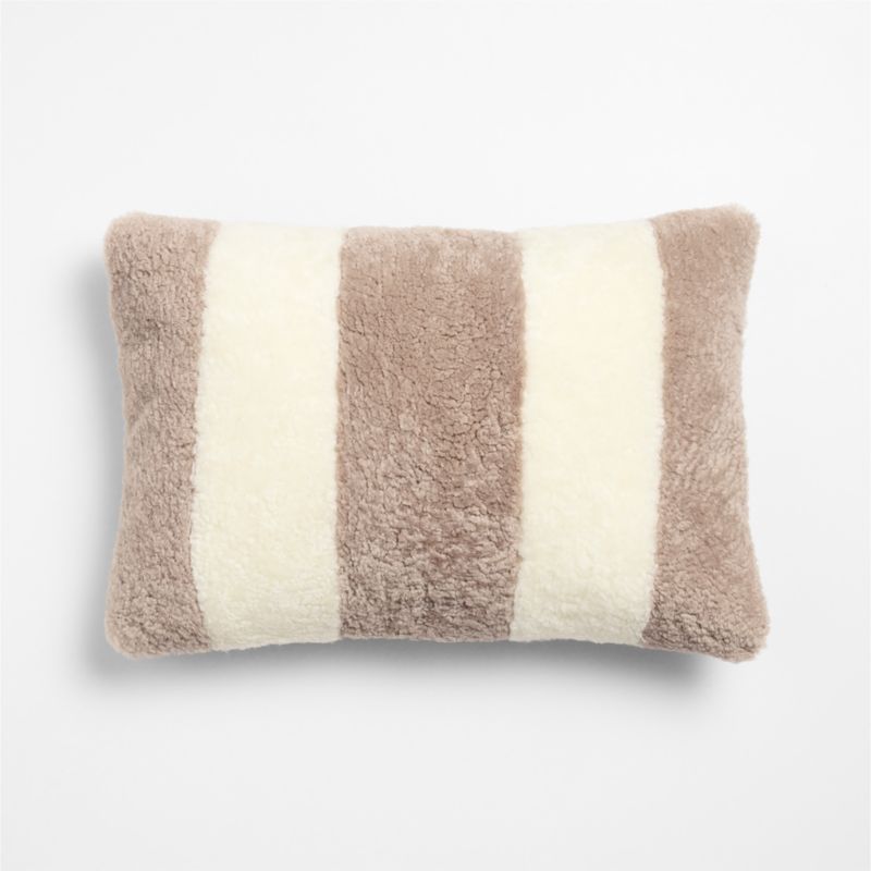 Malmo Shearling 22"x15" Clay Taupe and Ivory Throw Pillow Cover - image 1 of 5