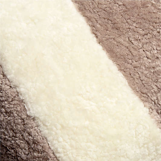 Malmo Shearling 22"x15" Clay Taupe and Ivory Throw Pillow Cover
