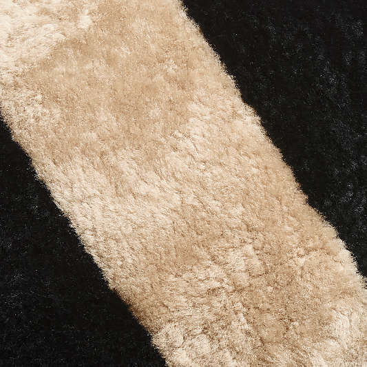 Malmo Shearling 22"x15" Camel Tan and Black Throw Pillow
