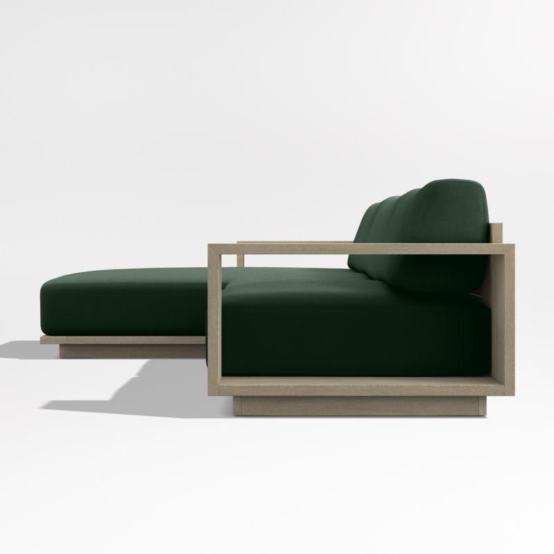 Mallorca Wood 2-Piece Left-Arm Chaise Outdoor Sectional Sofa with Cast Ivy Sunbrella ® Cushions - image 6 of 9