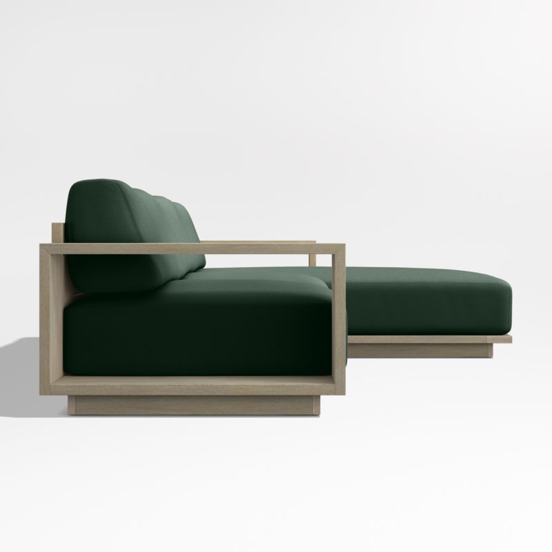 Mallorca Wood 2-Piece Right-Arm Chaise Outdoor Sectional Sofa with Cast Ivy Sunbrella ® Cushions - image 6 of 8