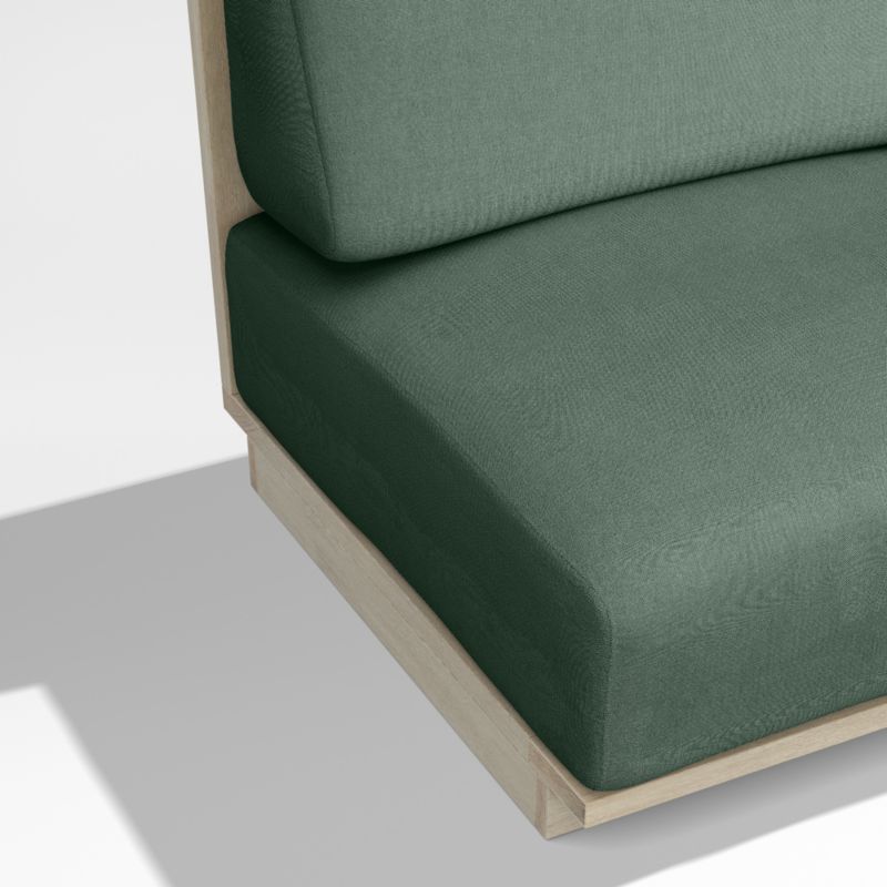 Mallorca Wood 3-Piece L-Shaped Armless Outdoor Sectional Sofa with Cast Ivy Sunbrella ® Cushions - image 7 of 8