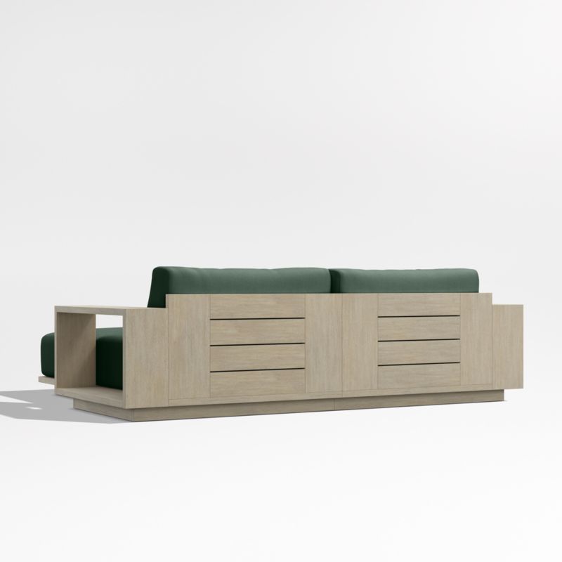 Mallorca 86" Wood Double-Chaise Outdoor Daybed with Cast Ivy Sunbrella ® Cushions - image 7 of 8